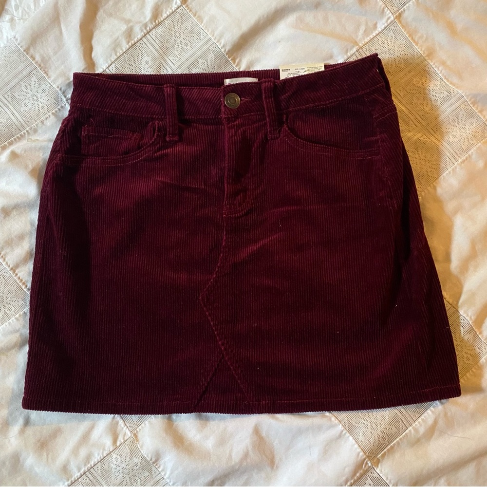 SO Brand Burgundy Corduroy Mini Skirt. Size Junior 11. NWT - Picture 3 of 5